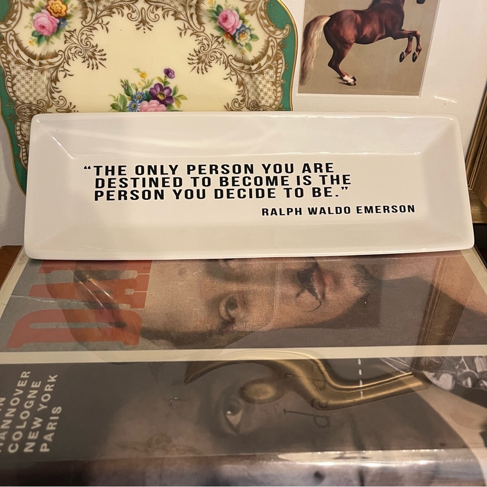 Pottery Barn Catchall Tray – Inspirational Quote by Ralph Waldo Emerson New - Picture 2 of 7